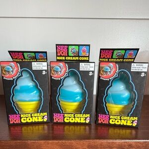 NeeDoh Nice Cream Cone Blue Squishy (Set of 3)